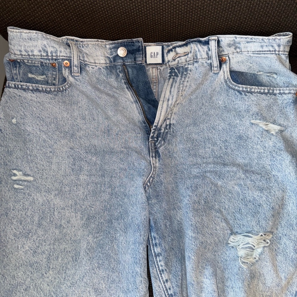 GAP Blue Jean Shorts with Distressed Look